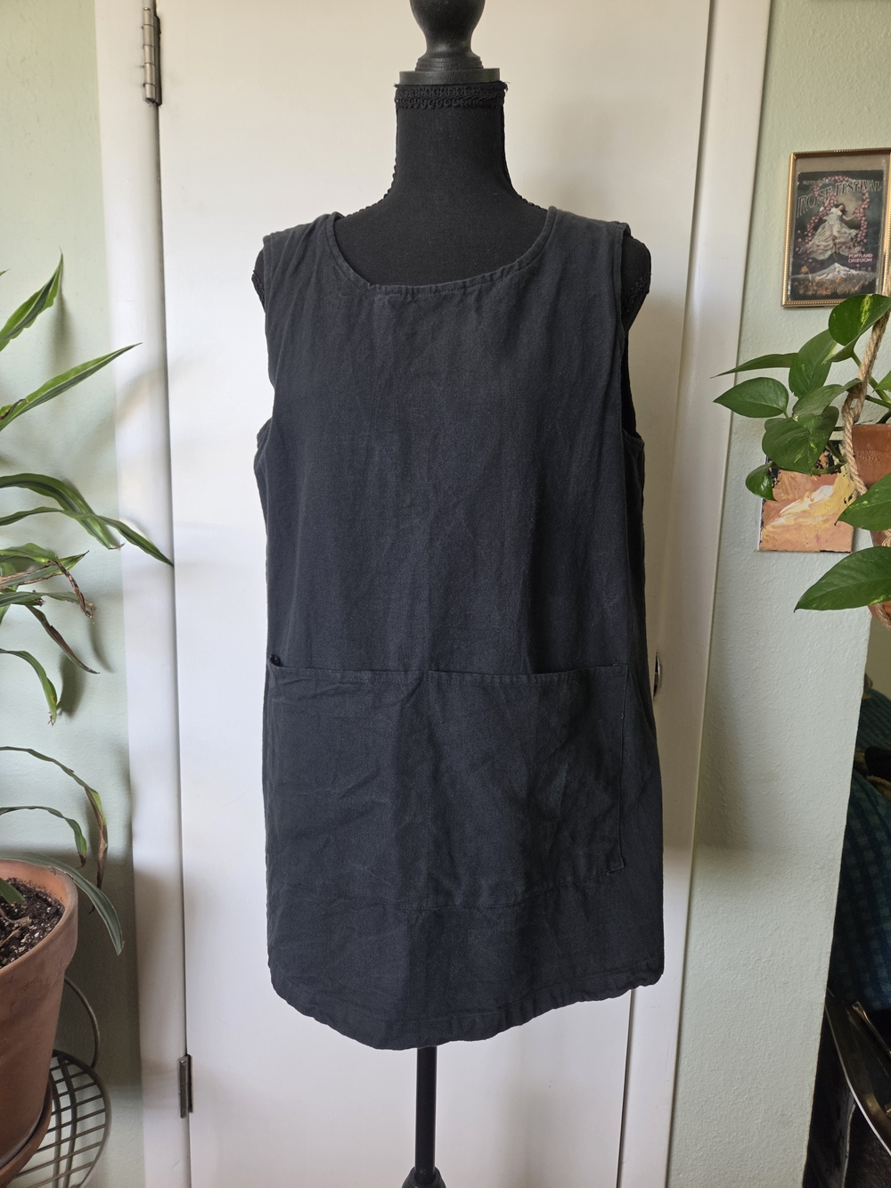 Cargo Black Tunic Top - Artist Smock